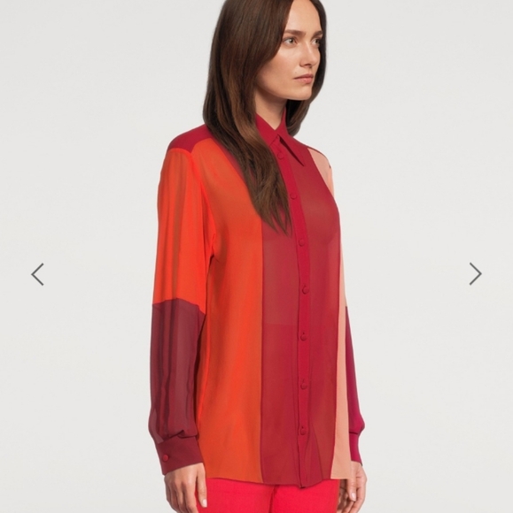 Dolce & Gabbana Silk Georgette Colorblock Patchwork Shirt 46IT/10US - Picture 2 of 16